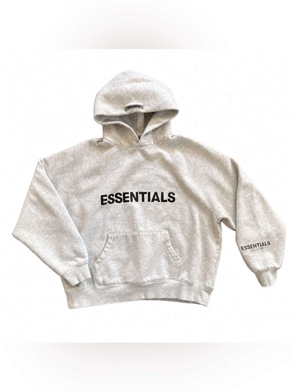 Fear Of God Essentials Hoodie Men S Light Gray Logo Pullover Sweatshirt FOG